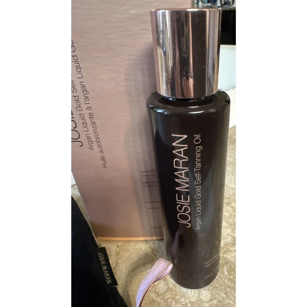 Josie Maran Argan Liquid Gold Self-Tanning Oil, Hand Mitt 8.6 oz Vanilla Apricot